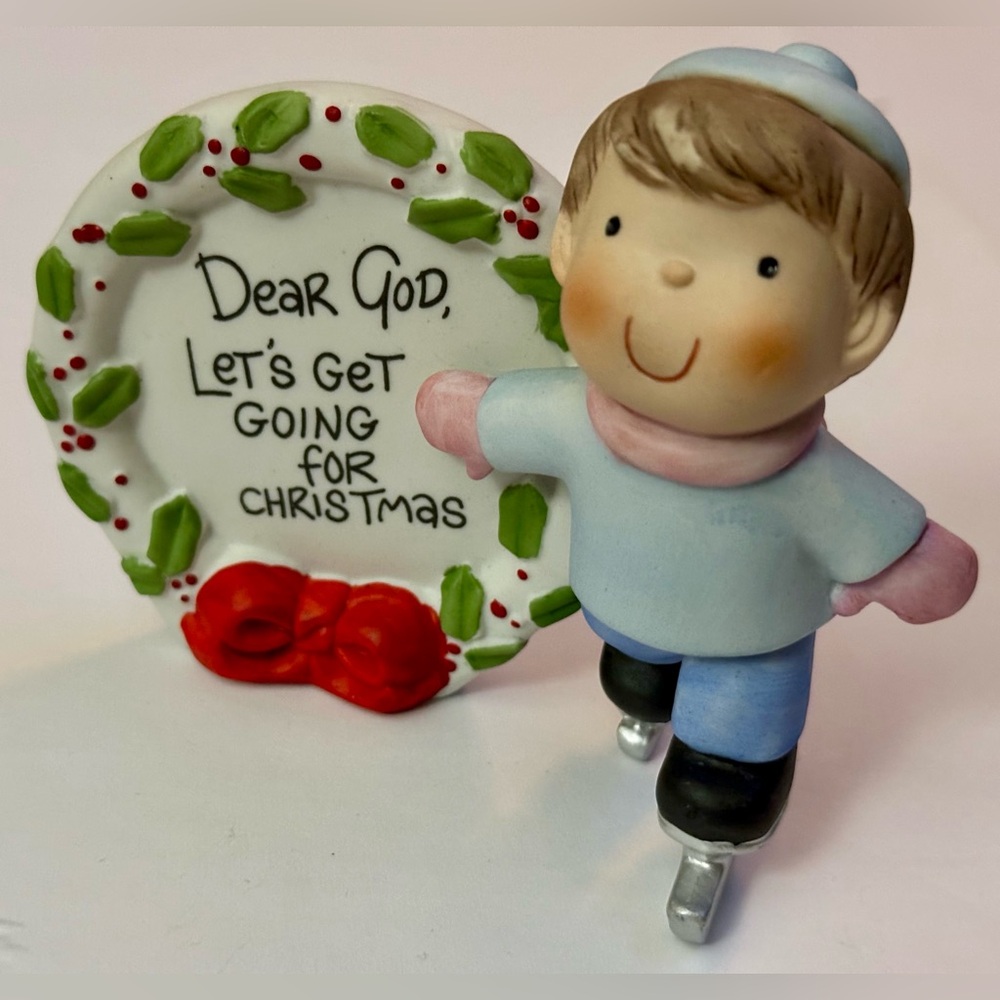 Vintage 1983 Enesco Dear God Kids Christmas Figurine – Collectible Holiday Decor